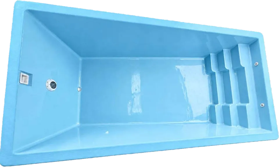 Casco de la piscina de fibra Canelo, vista en perspectiva