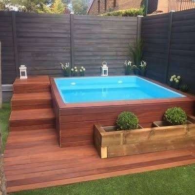 Piscina de fibra Mini Pool instalada, imagen referencial